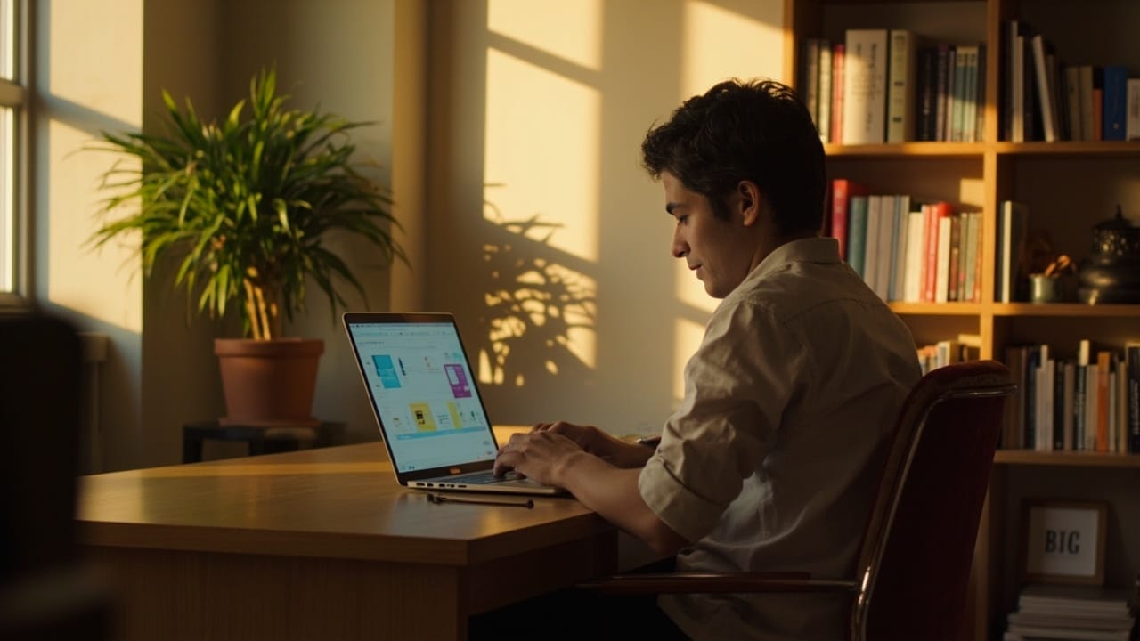 Personne utilisant un ordinateur pour apprendre l anglais  
Ecran avec une session de chat pour apprendre l anglais